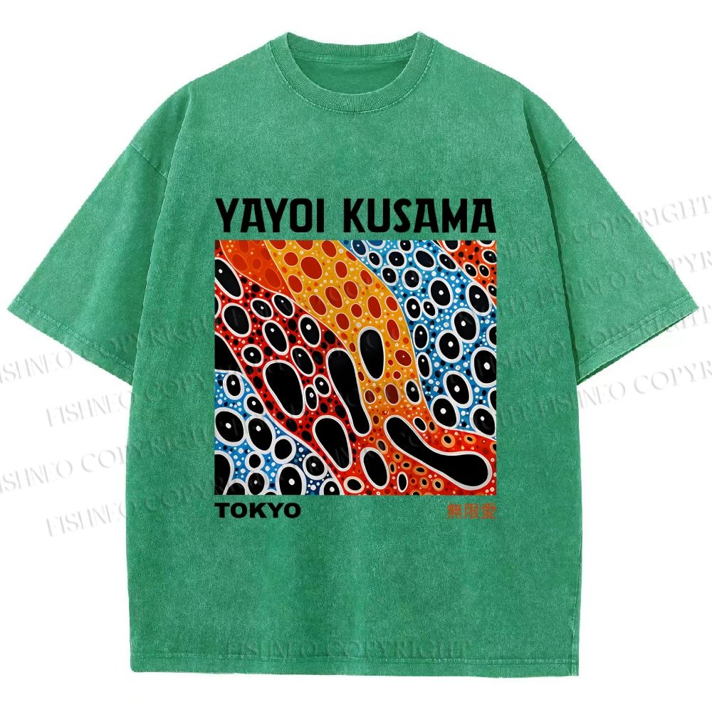 Unisex Yayoi Kusama Infinite Love Printed Washed Tee