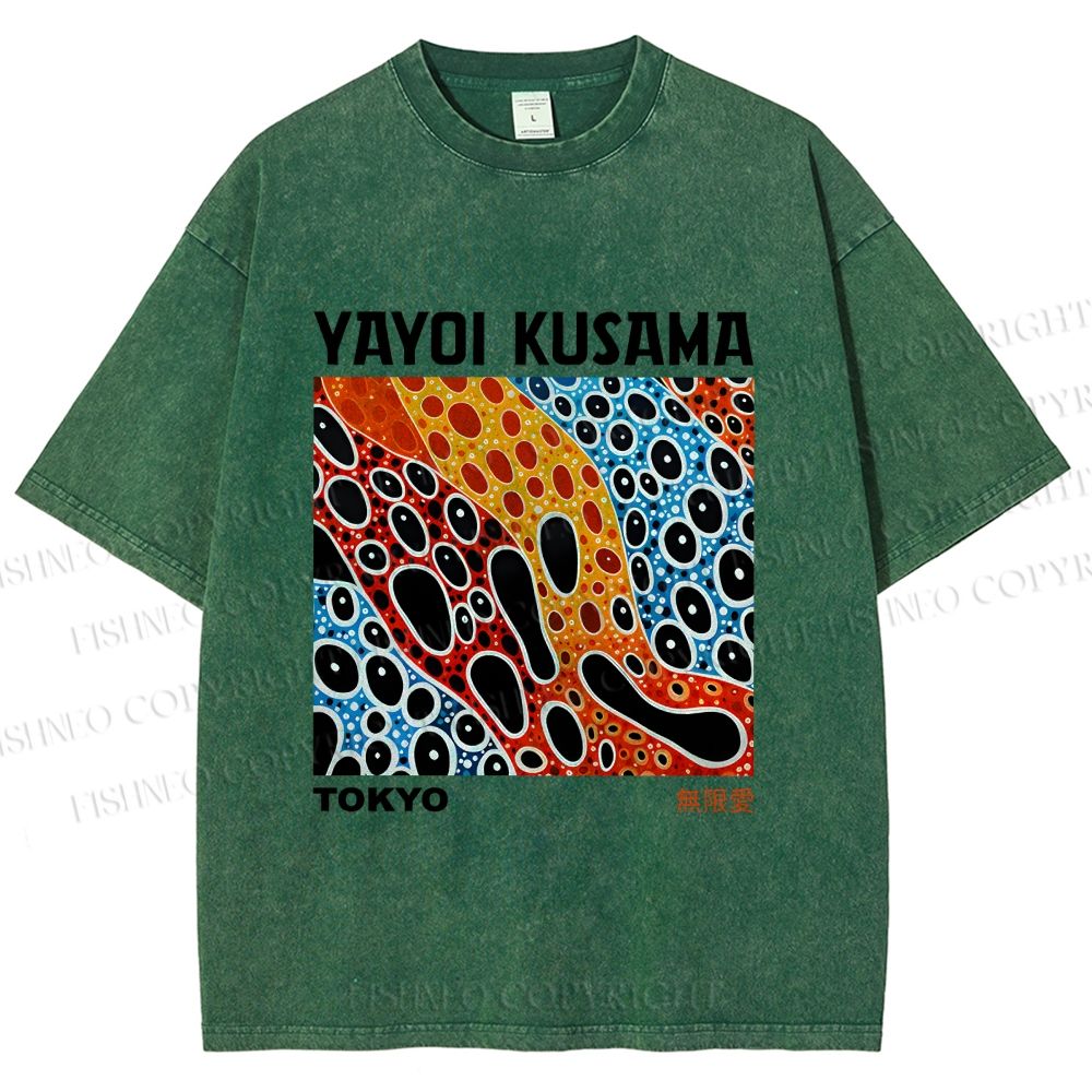 Unisex Yayoi Kusama Infinite Love Printed Washed Tee