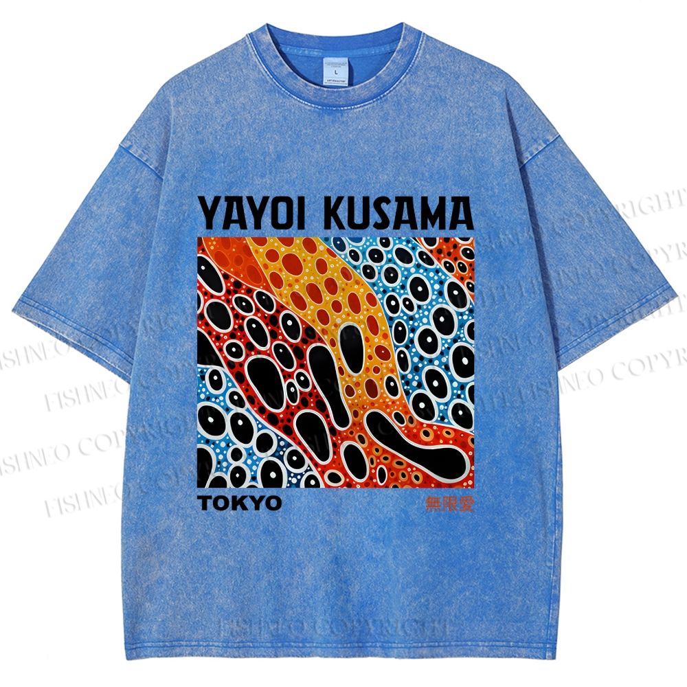 Unisex Yayoi Kusama Infinite Love Printed Washed Tee