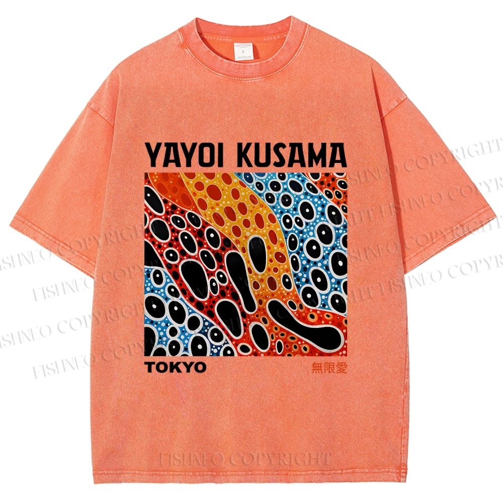 Unisex Yayoi Kusama Infinite Love Printed Washed Tee