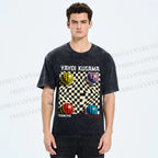 Unisex Yayoi Kusama 3D Geometric Pattern Printed Washed Tee