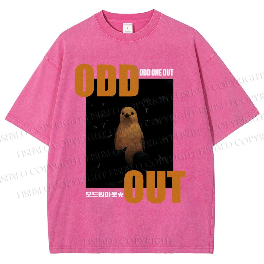 Unisex Odd One Out Printed Washed Tee