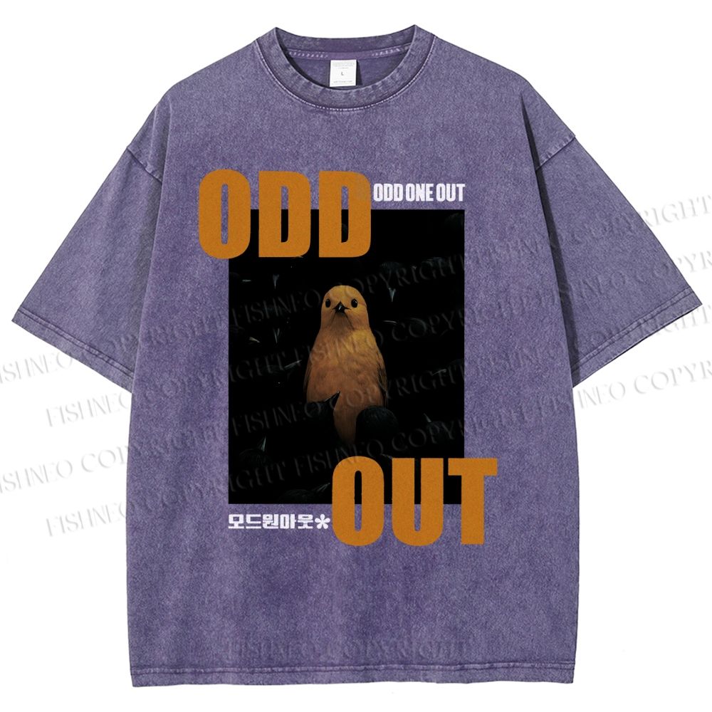 Unisex Odd One Out Printed Washed Tee
