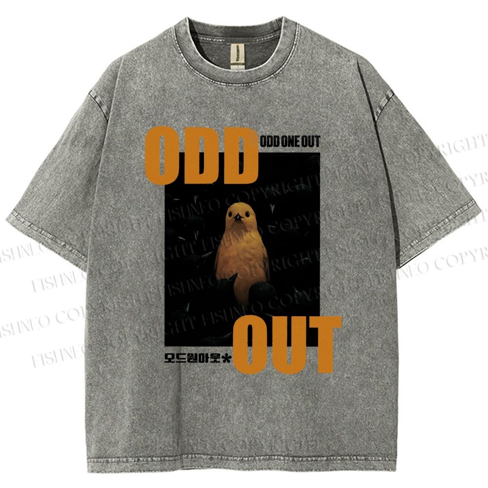 Unisex Odd One Out Printed Washed Tee