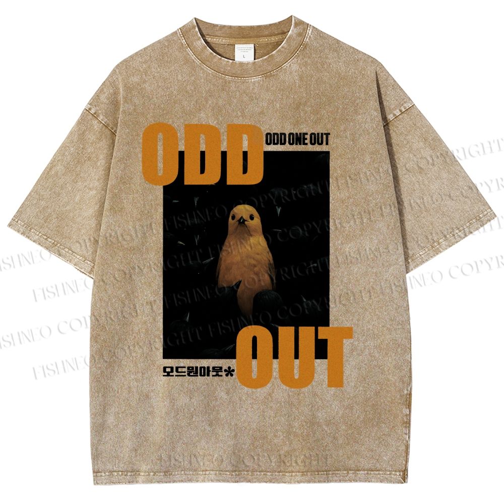 Unisex Odd One Out Printed Washed Tee