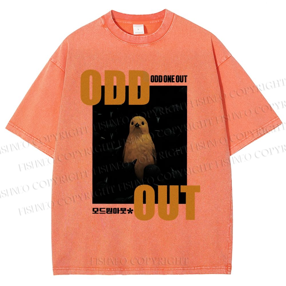 Unisex Odd One Out Printed Washed Tee