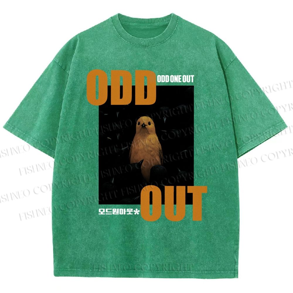 Unisex Odd One Out Printed Washed Tee