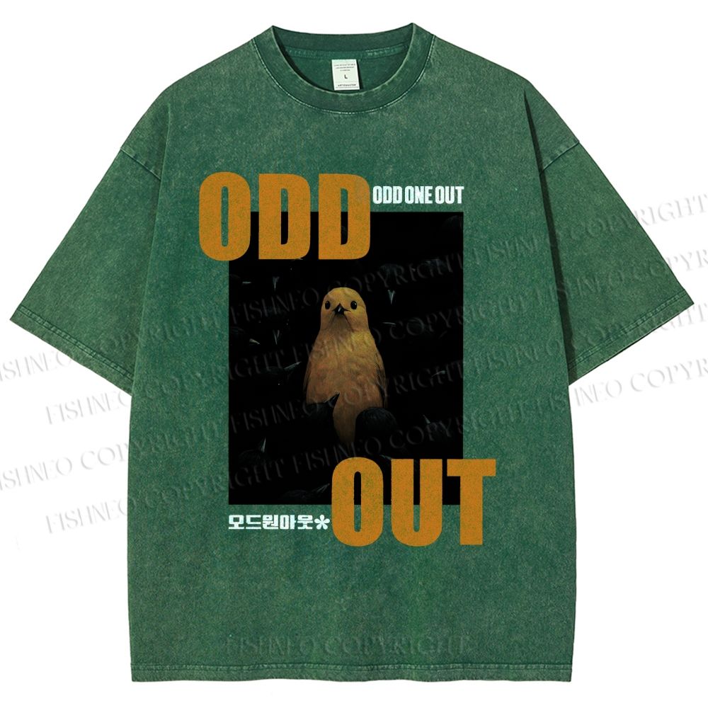 Unisex Odd One Out Printed Washed Tee