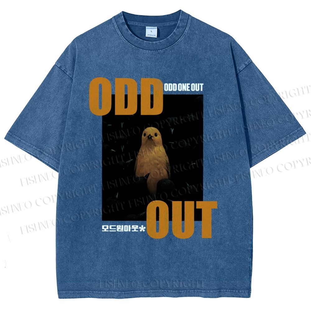 Unisex Odd One Out Printed Washed Tee