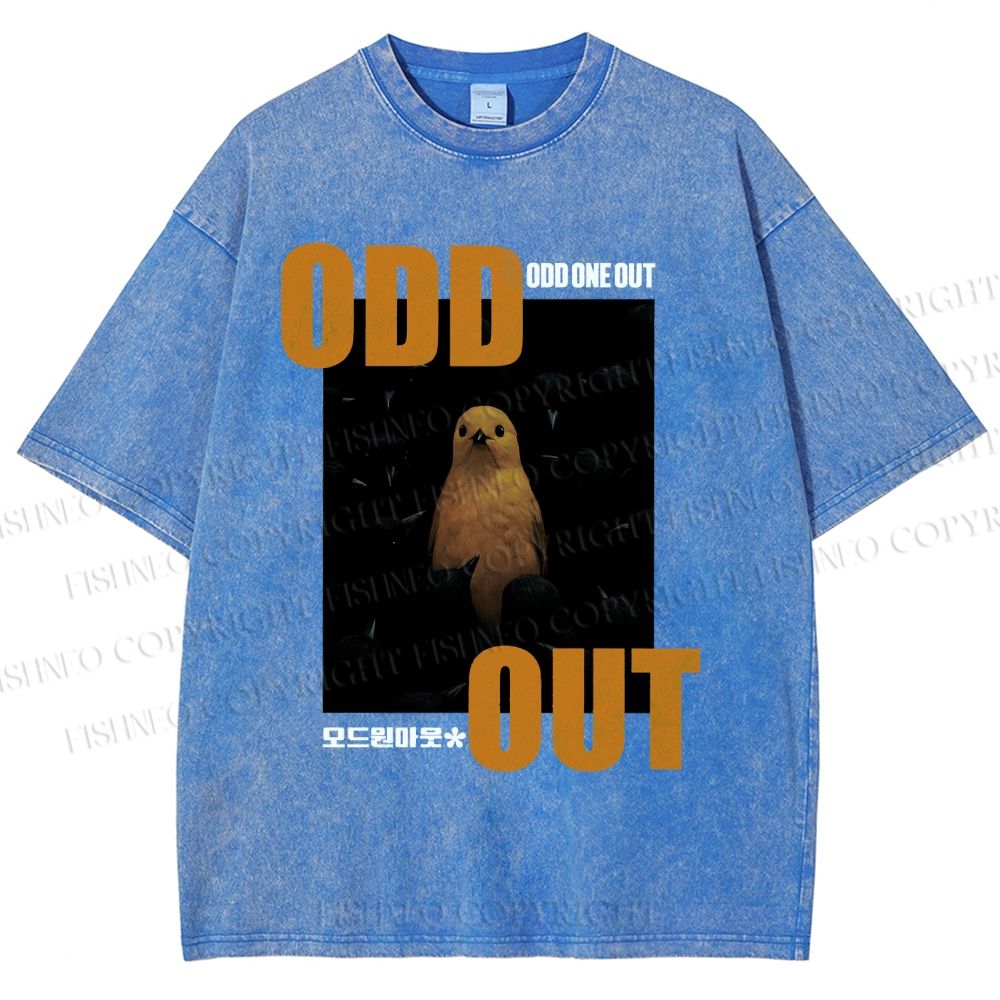 Unisex Odd One Out Printed Washed Tee
