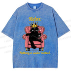 Unisex Relax Nothing Is Under Control Printed Washed Tee