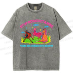 Unisex Horses With Anxiety Printed Washed Tee
