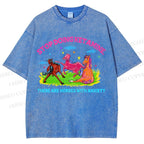 Unisex Horses With Anxiety Printed Washed Tee