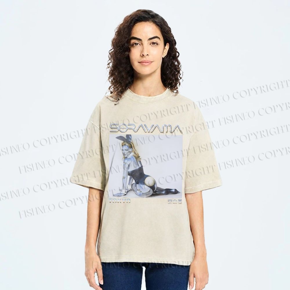 Unisex Sorayama Hajime Ex Machina Printed Washed Tee