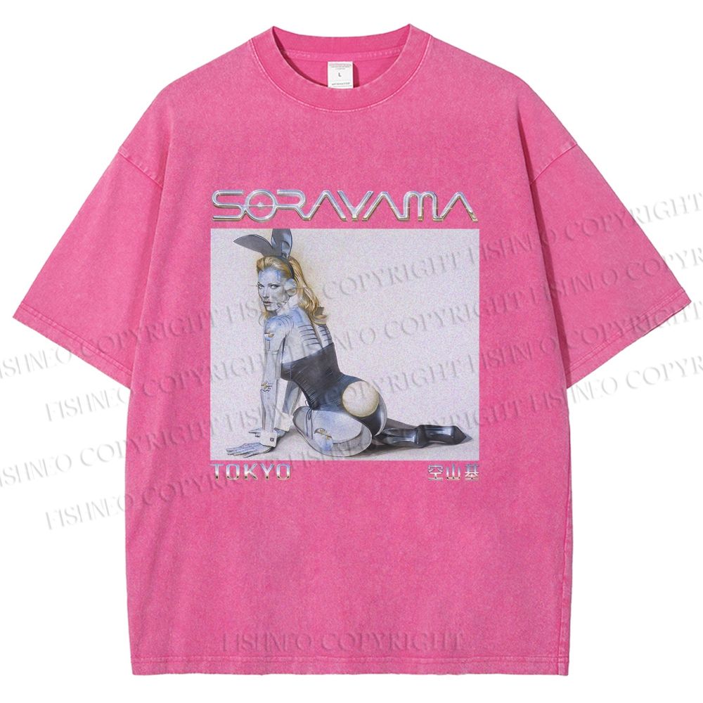 Unisex Sorayama Hajime Ex Machina Printed Washed Tee