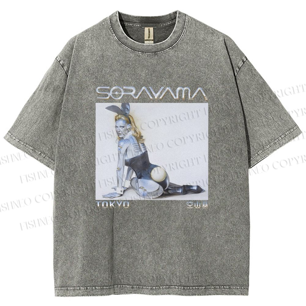 Unisex Sorayama Hajime Ex Machina Printed Washed Tee