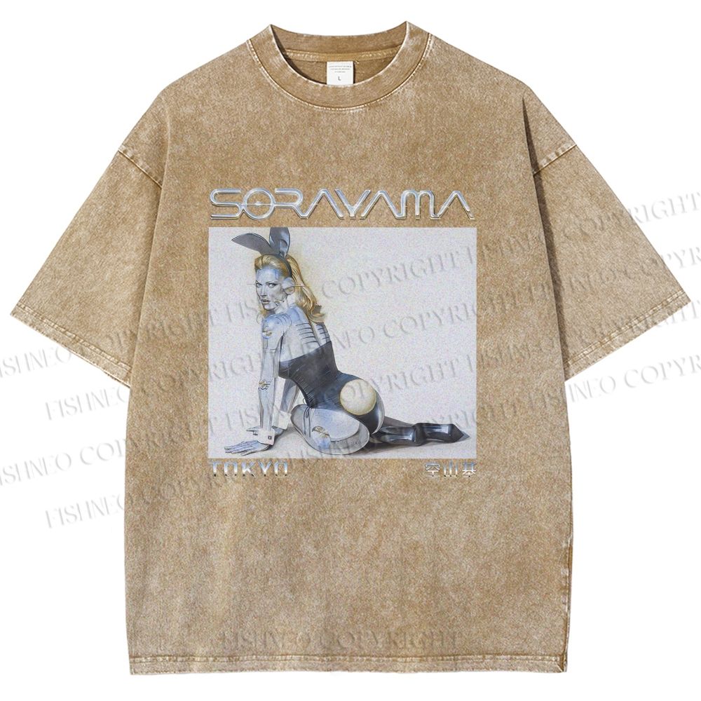 Unisex Sorayama Hajime Ex Machina Printed Washed Tee