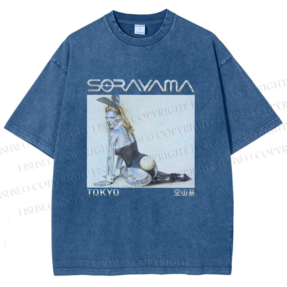 Unisex Sorayama Hajime Ex Machina Printed Washed Tee