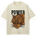 Unisex Power Panther Printed Washed Tee