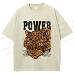 Unisex Power Panther Printed Washed Tee