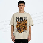 Unisex Power Panther Printed Washed Tee
