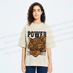 Unisex Power Panther Printed Washed Tee