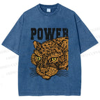 Unisex Power Panther Printed Washed Tee