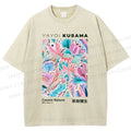 Unisex Yayoi Kusama Flowers Printed Washed Tee