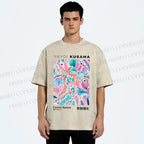 Unisex Yayoi Kusama Flowers Printed Washed Tee