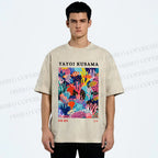 Unisex Yayoi Kusama Coral Fish Printed Washed Tee