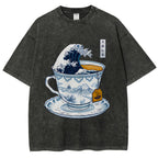 The Great Kanagawa Tea Wave Washed T-Shirt