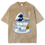 The Great Kanagawa Tea Wave Washed T-Shirt