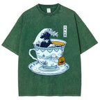 The Great Kanagawa Tea Wave Washed T-Shirt