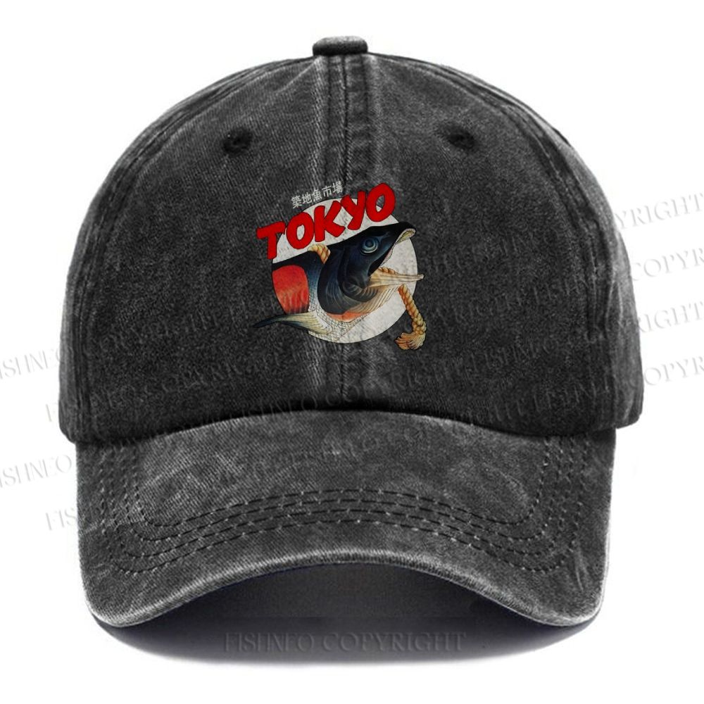 Vintage Japanese Tsukiji Fish Market Washed Cap