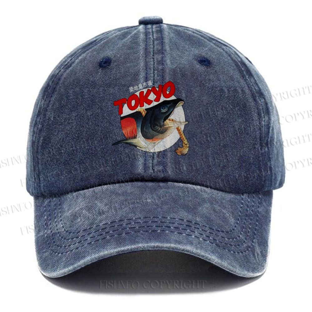 Vintage Japanese Tsukiji Fish Market Washed Cap