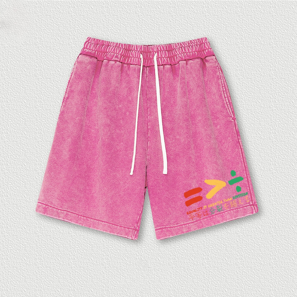 Equality Is Greater Than Division Washed Shorts