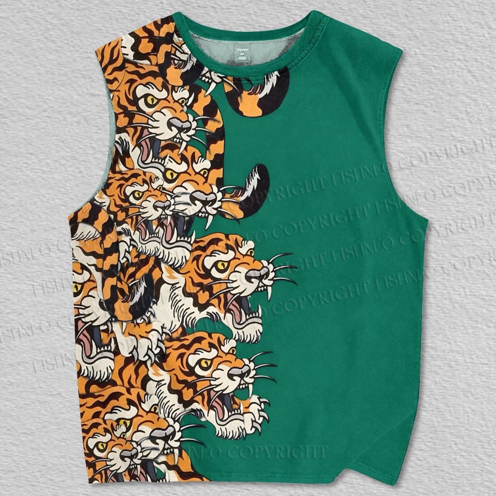 Unisex Tiger Printed Tank Top