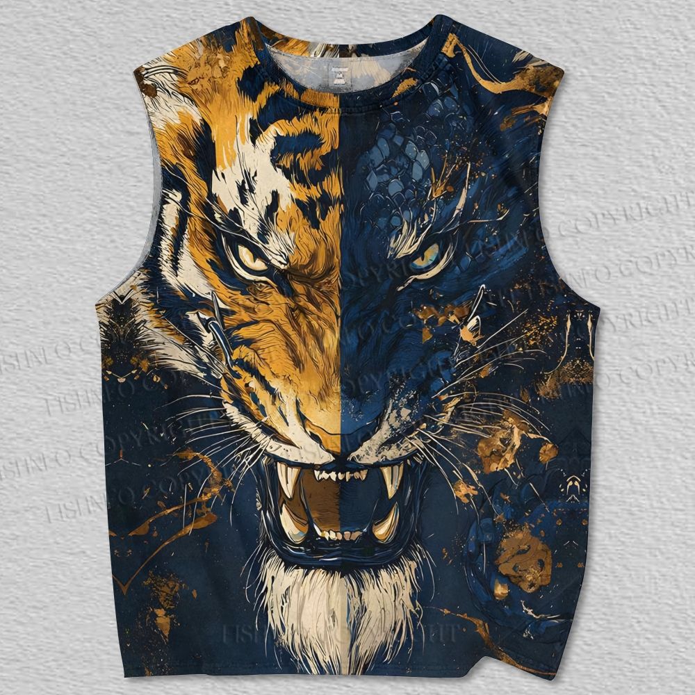 Unisex Tiger Printed Tank Top