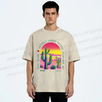 Unisex Yayoi Kusama Cactus Printed Washed Tee