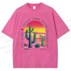 Unisex Yayoi Kusama Cactus Printed Washed Tee