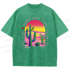 Unisex Yayoi Kusama Cactus Printed Washed Tee
