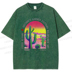Unisex Yayoi Kusama Cactus Printed Washed Tee