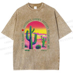 Unisex Yayoi Kusama Cactus Printed Washed Tee