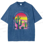 Unisex Yayoi Kusama Cactus Printed Washed Tee