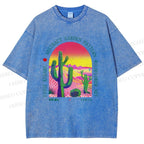 Unisex Yayoi Kusama Cactus Printed Washed Tee
