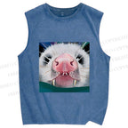 Unisex Silly Opossum Printed Washed Tank Top