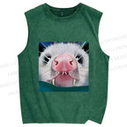 Unisex Silly Opossum Printed Washed Tank Top