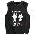Unisex Stupid Bunny Printed Washed Tank Top