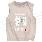 Unisex Stupid Bunny Printed Washed Tank Top