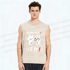 Unisex Stupid Bunny Printed Washed Tank Top